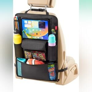 Backseat Car Organizer for Kid Tablet Holder Accessories Waterproof Kick Mats